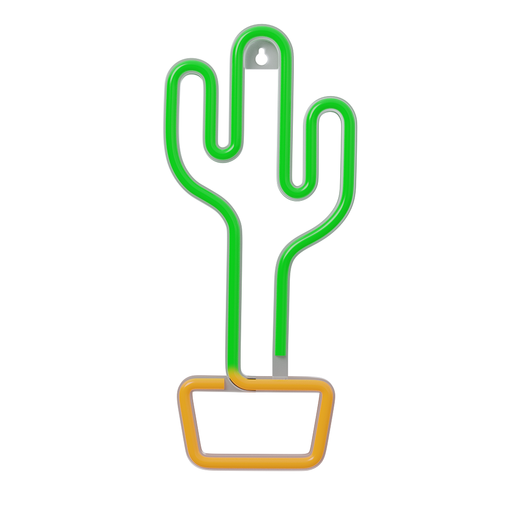 Neon LED Light CACTUS oranž roheline Bat + USB FLNE02 Forever Light