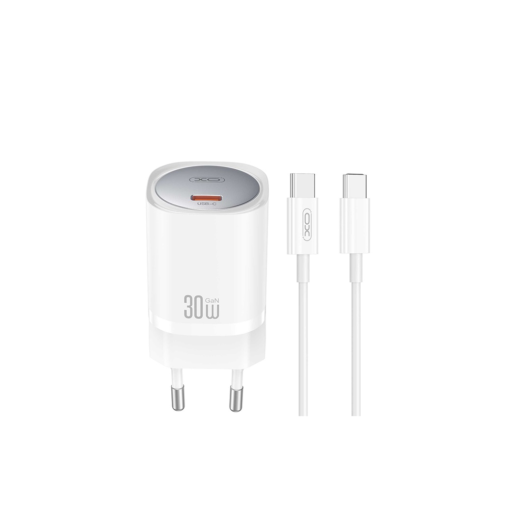 XO seinalaadija CE20 PD 30W 1x USB-C valge