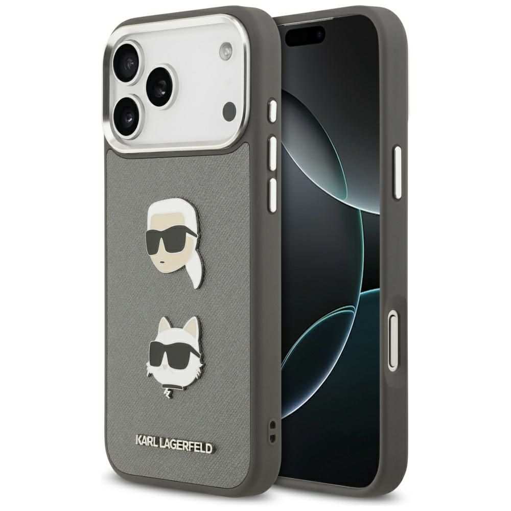 KARL LAGERFELD ümbris jaoks IPHONE 17 Pro Max KLHCP17XPSFDHPOG (FW Grained PU W/ K&C Heads Pin & Logo) hall