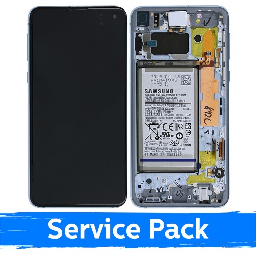 LCD ekraan ühilduv Samsung G970 S10e raamiga / Prism Blue / (Service Pack) + akuga