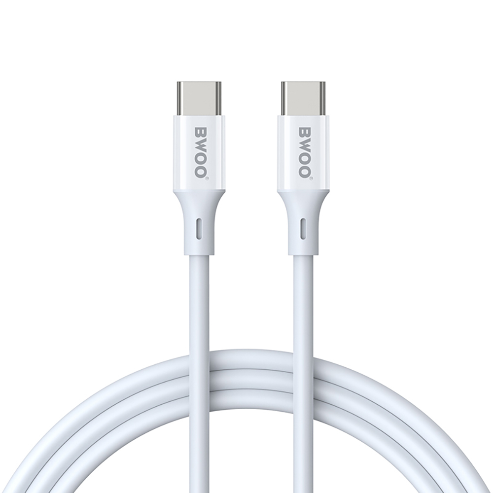 BWOO Cable USB-C - USB-C 1m 60W ABS + TPE X282 C-C valge