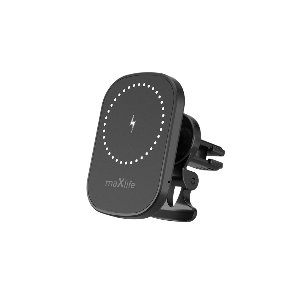 Maxlife autohoidja õhuventilaatorile MXCH-16 magnetiline traadita laadimisega must 15W