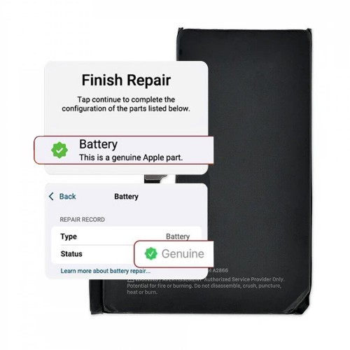 Battery Compatible With iPhone 15 Pro / Self-Diagnosable / Settings: Genuine /