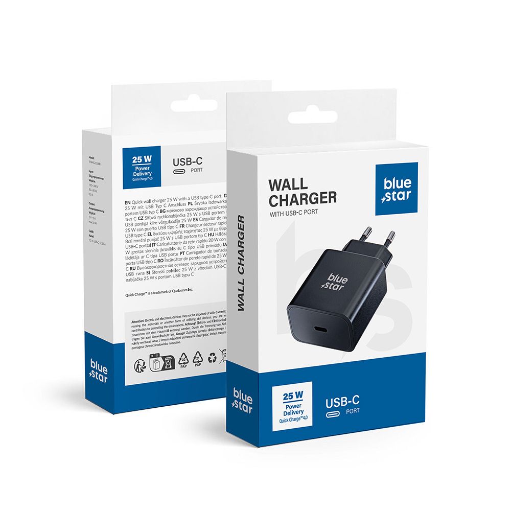 Phone charger sinine Star USB C QC4.0 PD 3A 25W TFB-TC-25WPD must