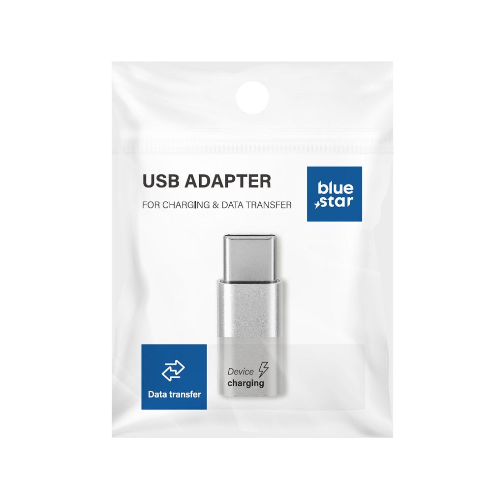 Adapter Micro USB to Type C Blue Star - valge