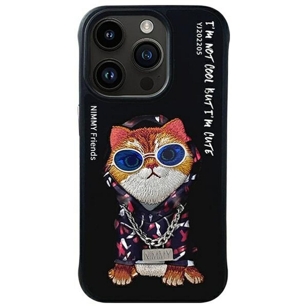 Nimmy Glasses Cool Cat Ümbris jaoks iPhone 15 Pro - Must