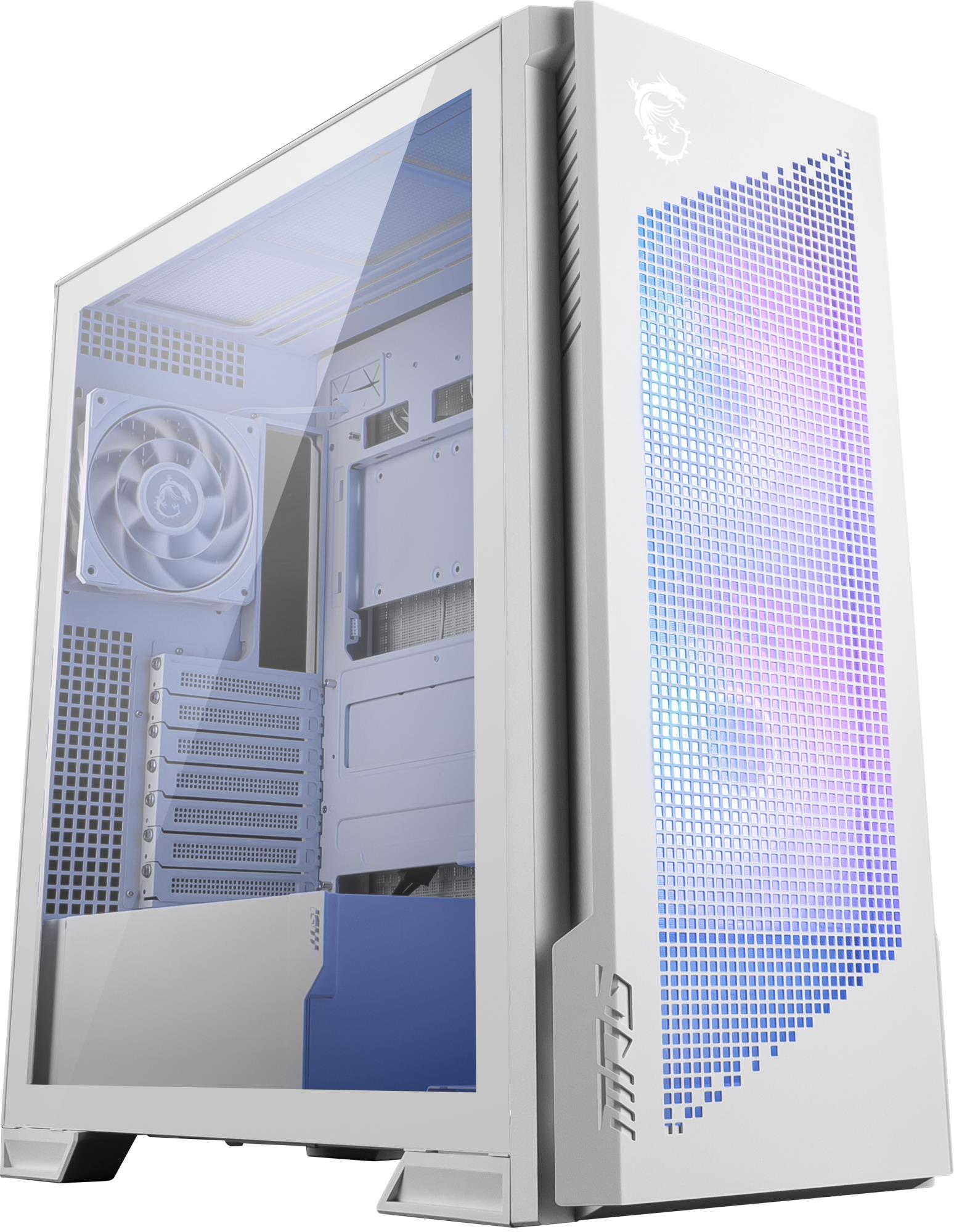 MSI ATX/micro ATX/Mini-ITX/EATX White Midi Tower PC VELOX300RAIRFLOWPZWH (Case)