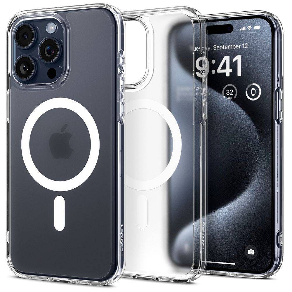 SPIGEN ümbris ULTRA HYBRID MAG compatible with MagSafe jaoks IPHONE 16 Pro frost clear