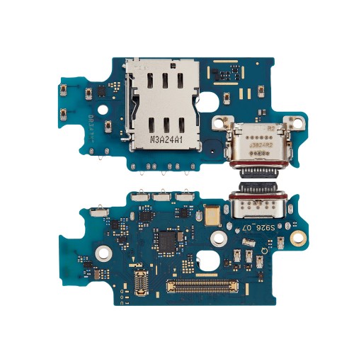 Charging Port Compatible With Samsung S926 S24 Plus with Flex / plata OEM