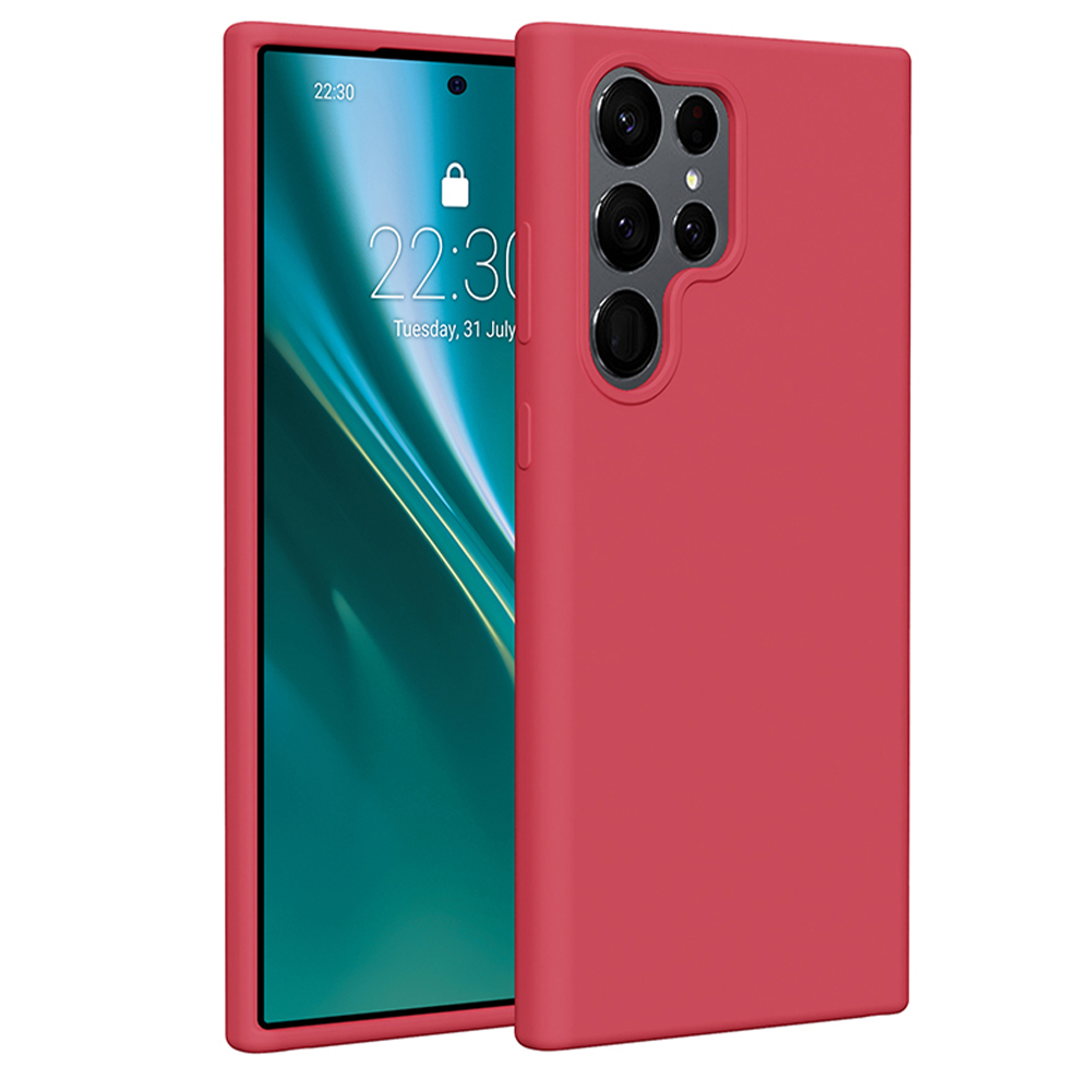 Etteri Silicone ümbris jaoks Samsung Galaxy S23 Ultra raspberry