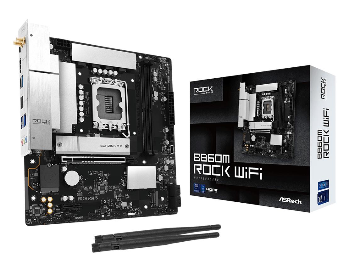 Emaplaat|ASROCK|Intel B860|LGA 1851 (Socket V1)|micro ATX|RAM DDR5-SDRAM|2xSlots|Wi-Fi Jah|Bluetooth Jah|1xNumber of M.2 (M) slots|B860MROCKWIFI