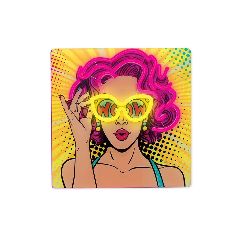 Neon ART LED POWER WOMAN kollane-lilla FLA02 Forever Light