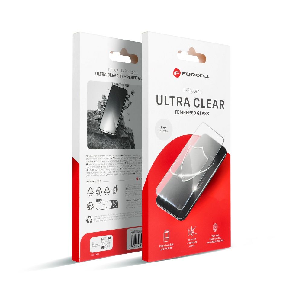 Karastatud klaas to iPhone 12 / 12 PRO Forcell Ultra Clear Glass must