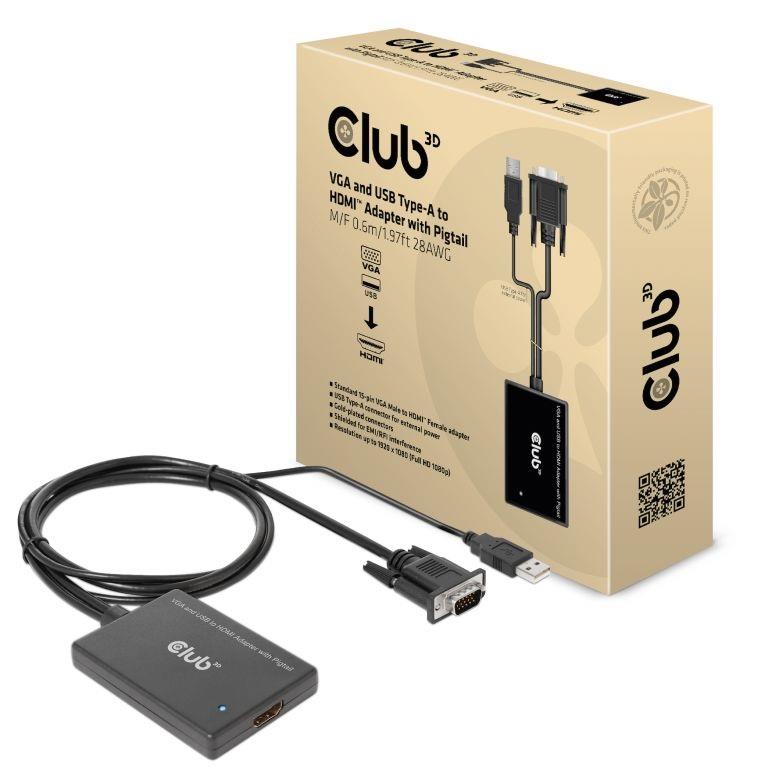 I/O adapter VGA HDMI+USB/0.6M M/F CAC-1720 CLUB3D