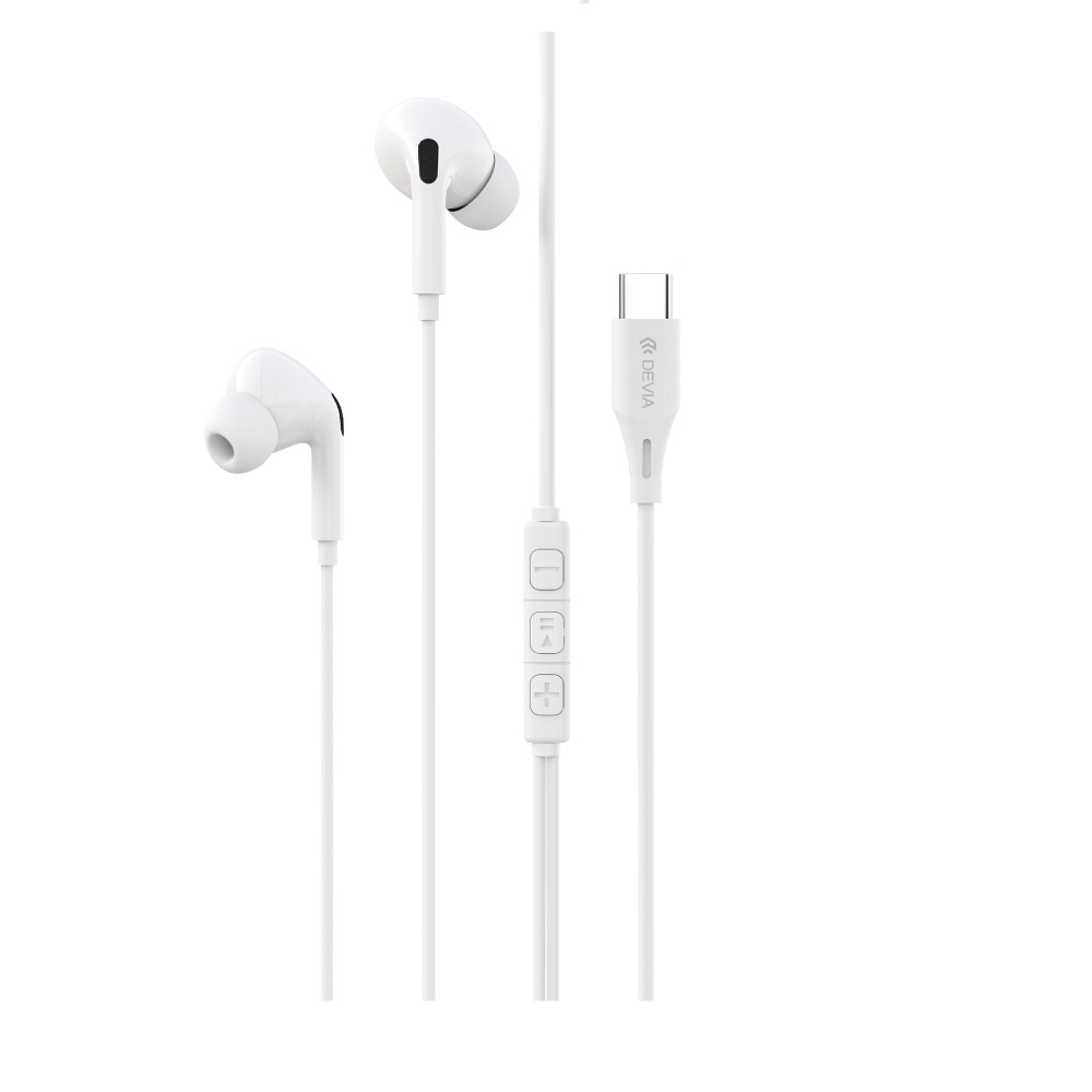 Devia wired earphones Kintone A3 Digital USB-C valge