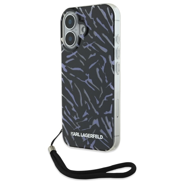 Karl Lagerfeld Zebra With Cord iPhone 16 Ümbris - lilla