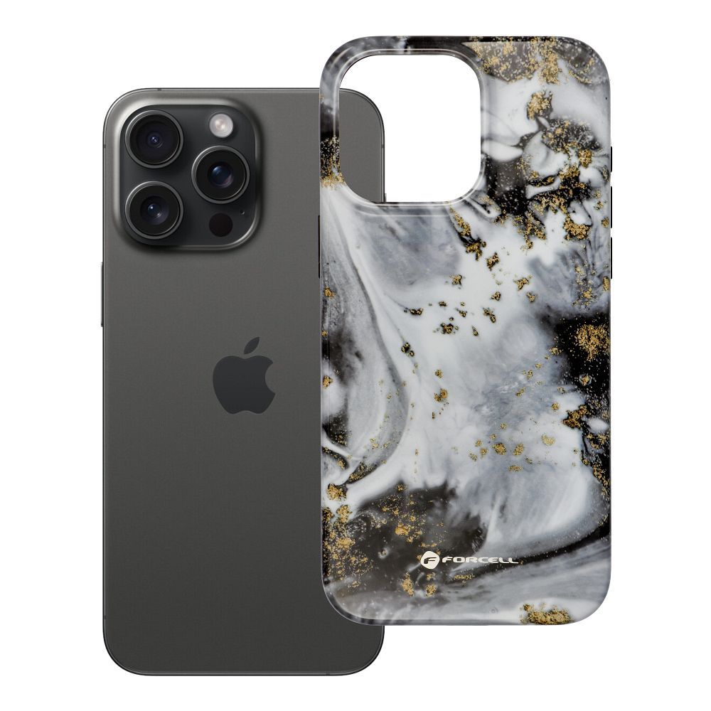 Ümbris jaoks iPhone 15 PRO MAX Forcell F-Protect Mirage compatible with Military Drop-Test hõbedane fog