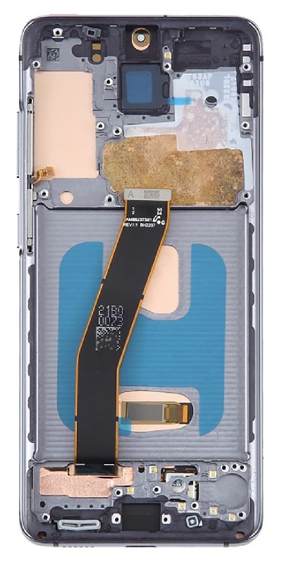 LCD ekraan Samsung G981F/G980F S20 puuteekraani ja raamiga Cosmic Grey OLED (tegelik suurus)