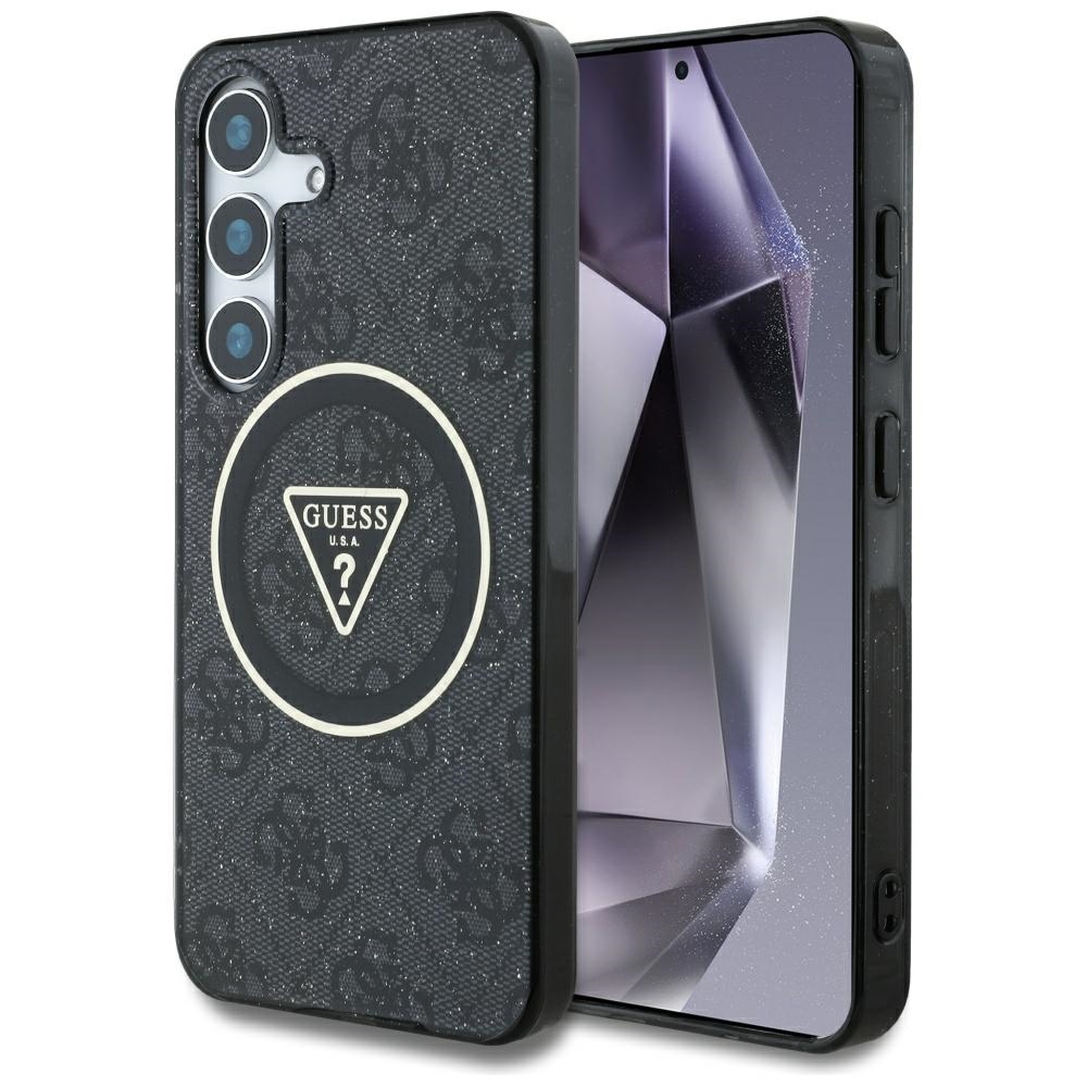 GUESS ümbris jaoks SAMSUNG S25 GUHMS25SHG4PRTGK (Magnetic IML Metal Glitter 4G Circle Triangle) must