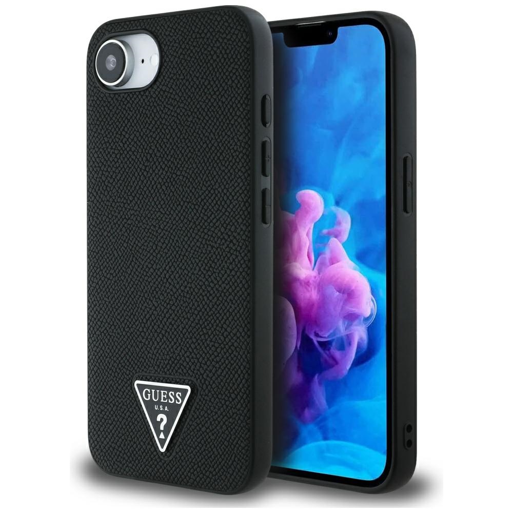 Guess Grained Triangle MagSafe ümbris jaoks iPhone 16e - must