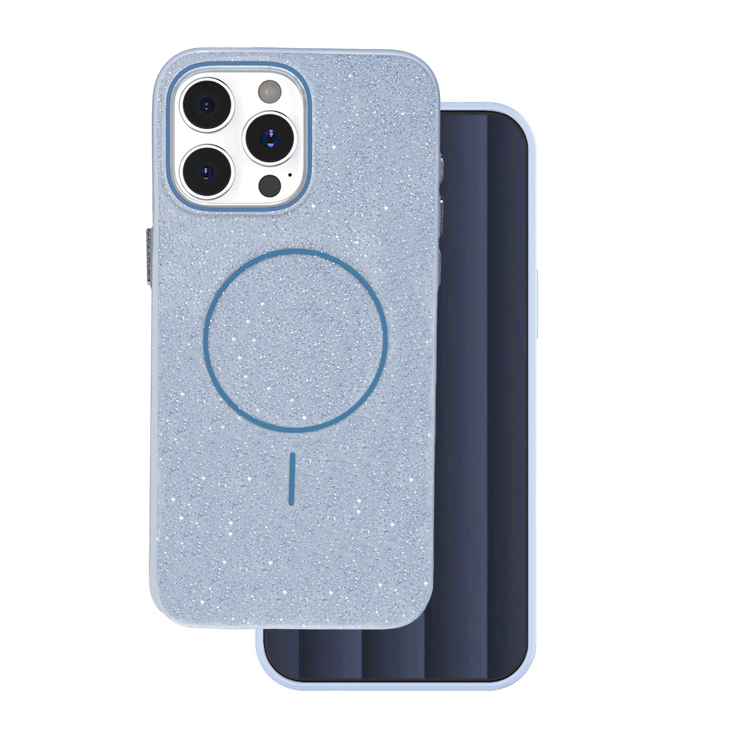 Glitter Thin Mag ümbris jaoks iPhone 15 Pro 6,1" sinine