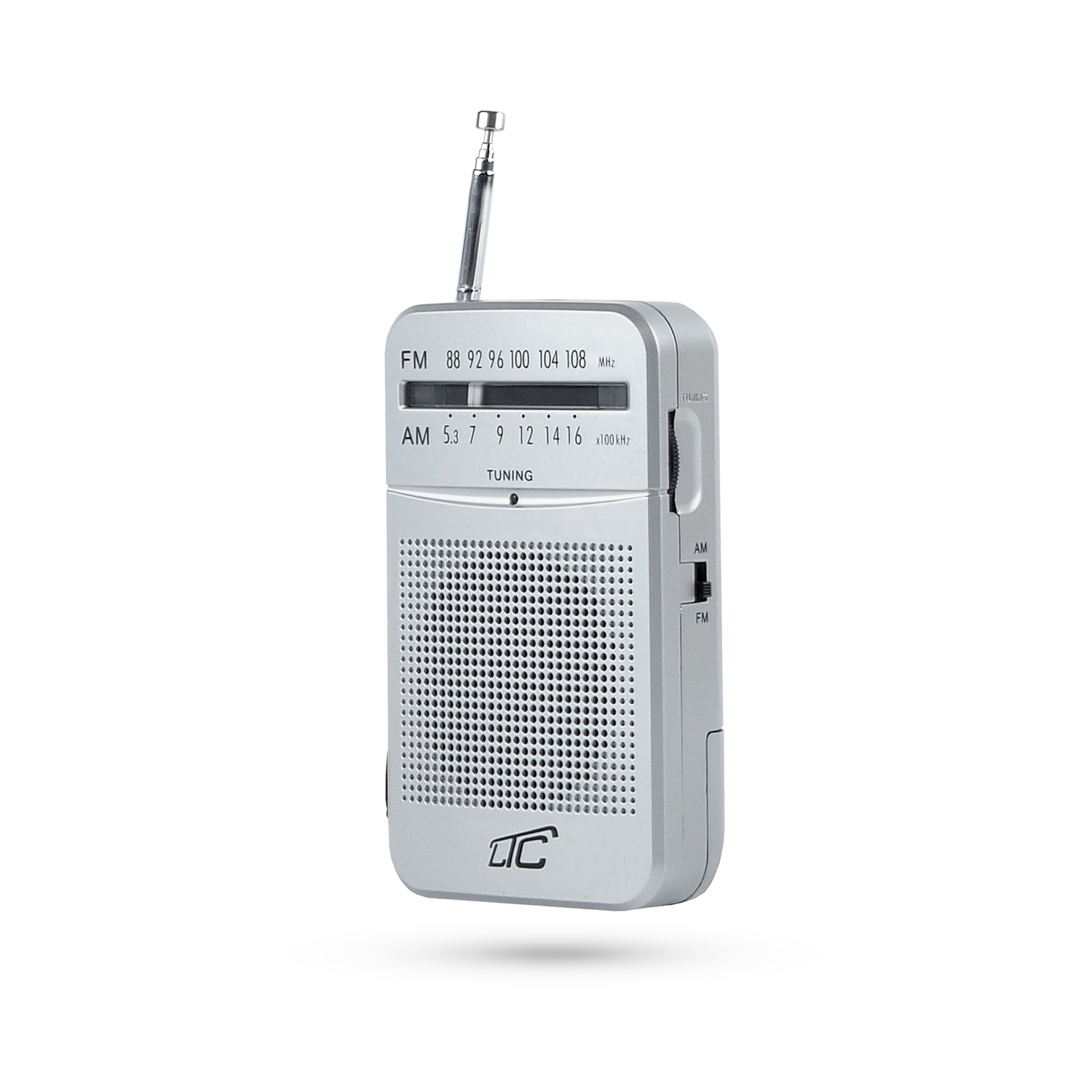 LTC portable pocket radio LEGA, AM/FM, mini jack, hõbedane