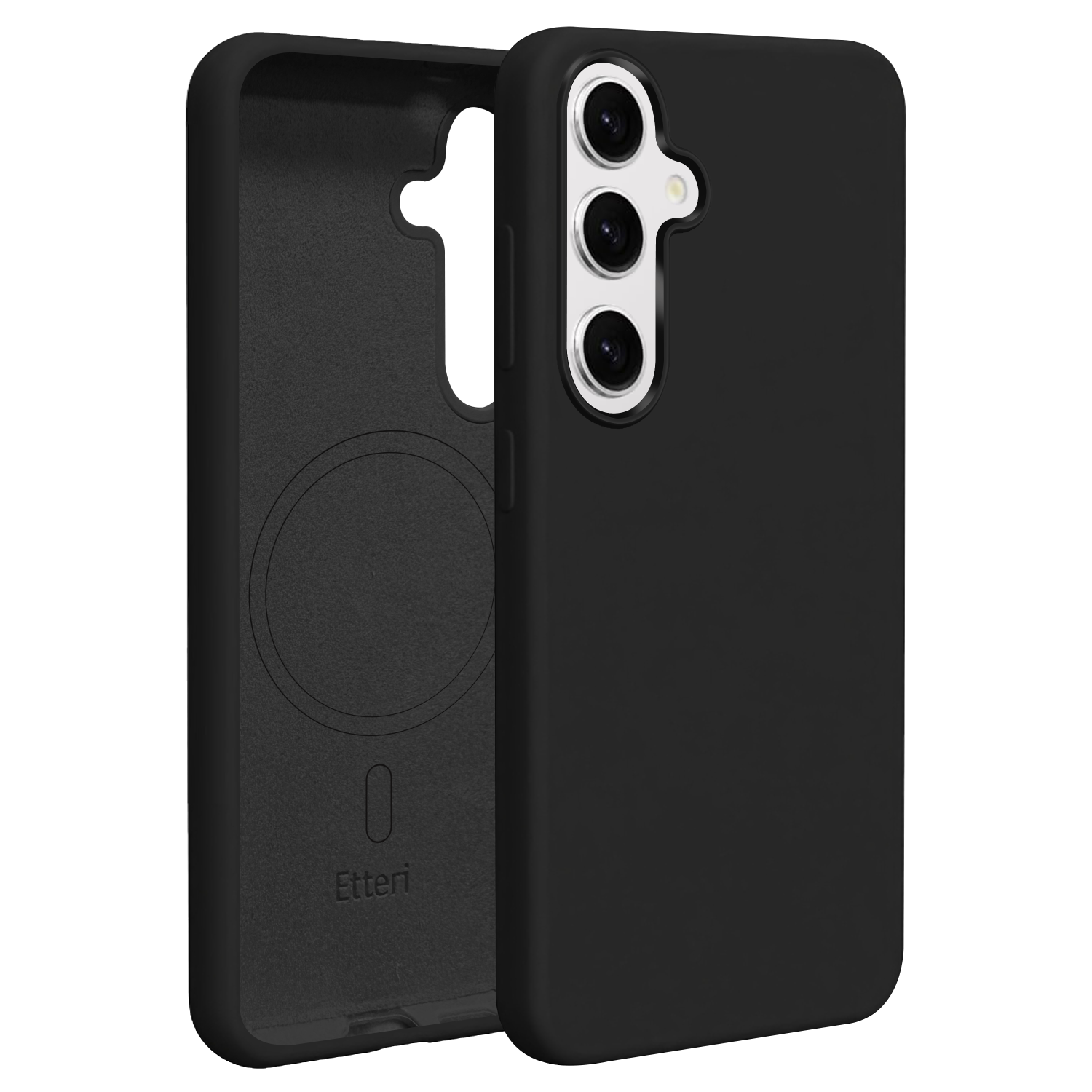 Силиконовый чехол Etteri Mag для Samsung Galaxy S25 Plus чёрный