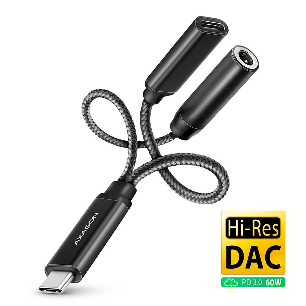 HELIKAARDI ADAPTER USB-C/3.5MM/HI-RES DAC ADA-HCPD AXAGON