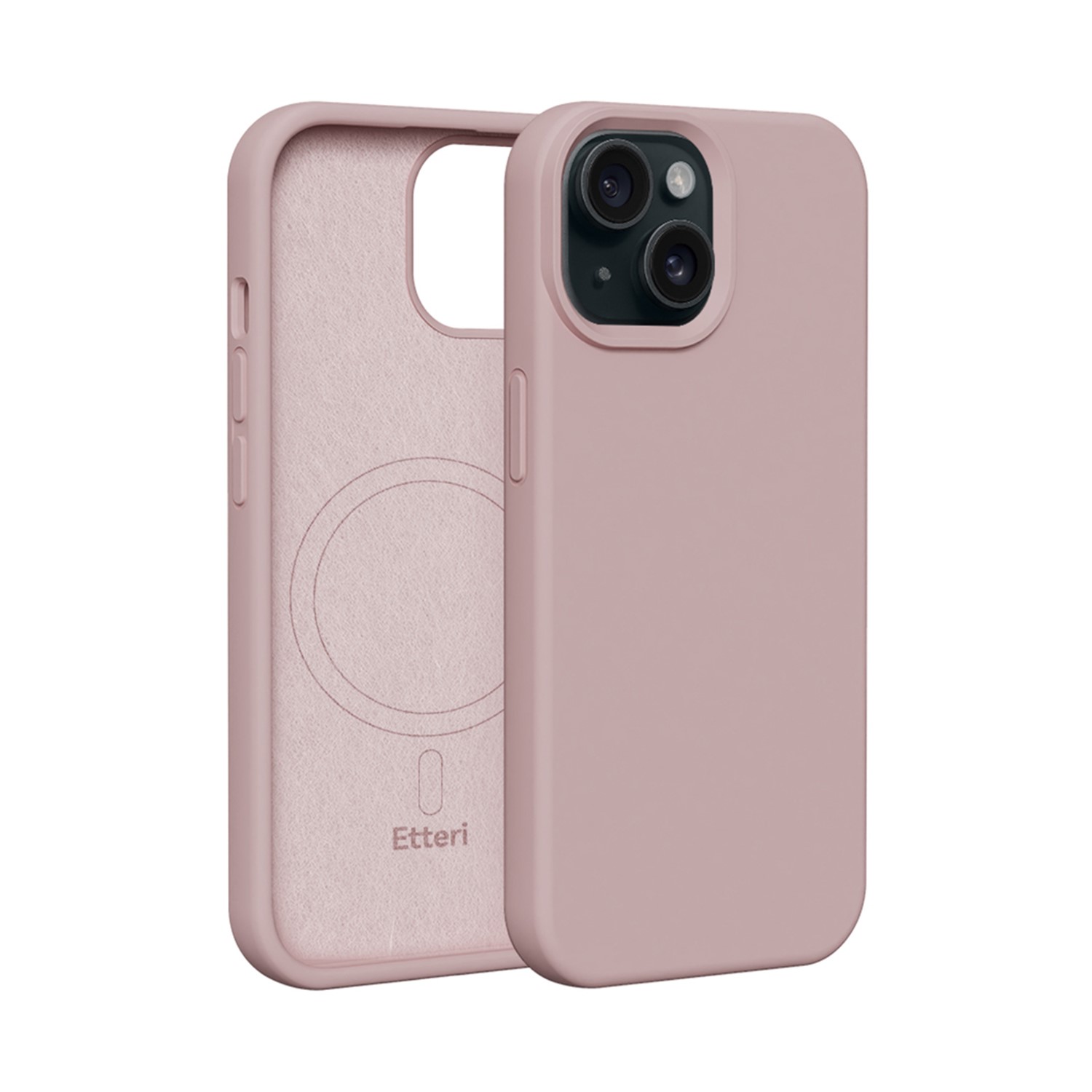 Etteri Silicone Mag ümbris iPhone 15 6,1" hele roosa