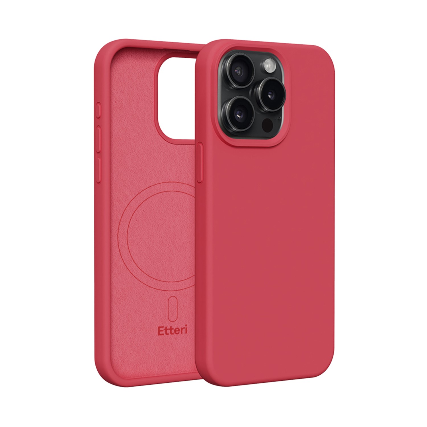 Etteri Силиконовый Mag чехол для iPhone 15 Pro Max 6,7" малиновый