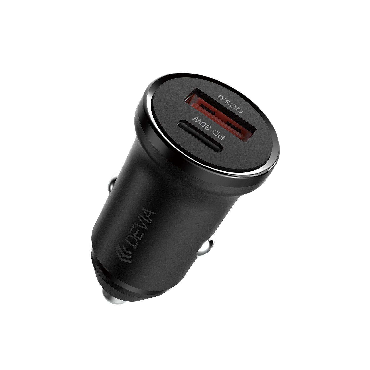 Devia autolaadija Smart Mini PD QC 3.0 30W 1x USB 1x USB-C valge