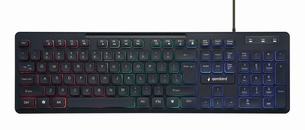 Klaviatuur MULTIMEDIA USB ENG/Must KB-UML-02 GEMBIRD