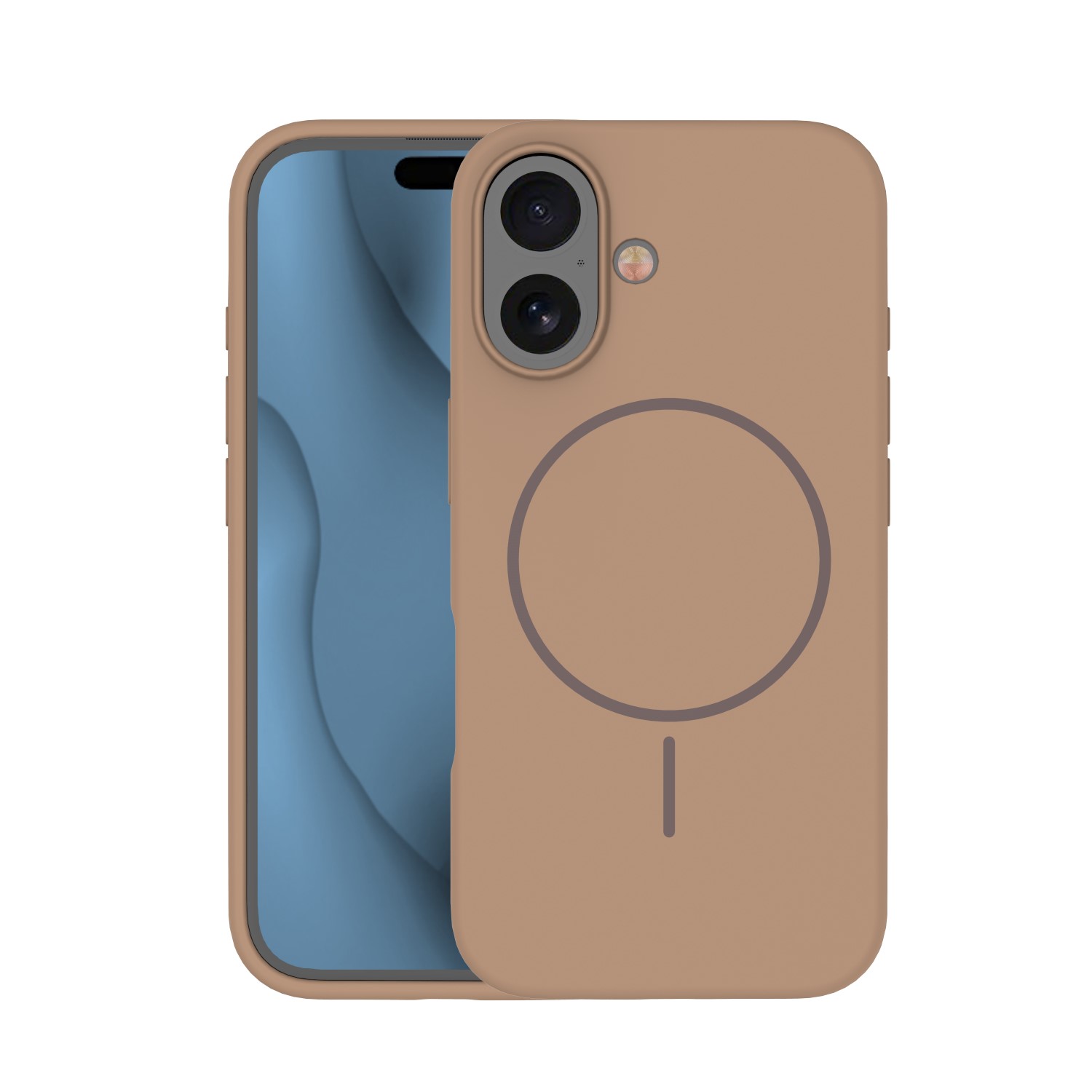 Silikoon Thin Mag ümbris for iPhone 16e / 17e pruun