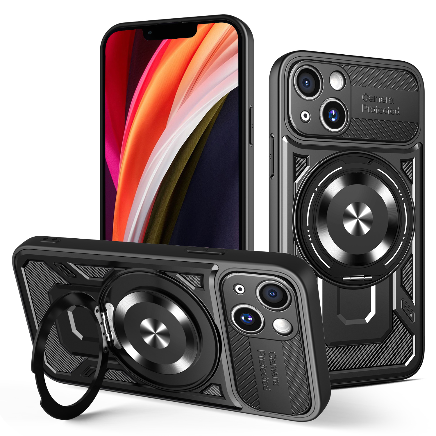 Defender Armor Mag ümbris jaoks iPhone 14 6,1" must