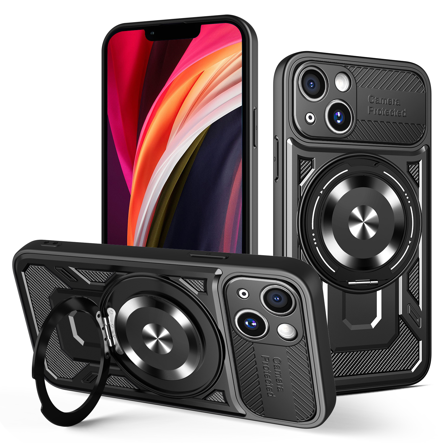 Defender Armor Mag ümbris jaoks iPhone 13 6,1" must