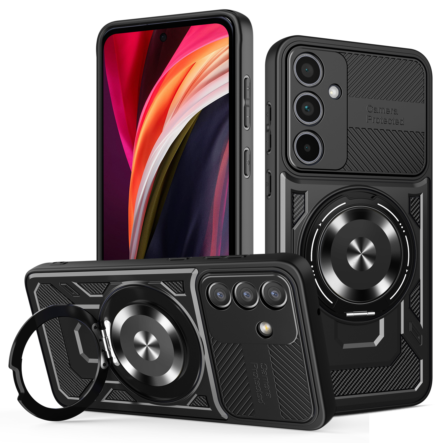 Defender Armor Mag ümbris jaoks Samsung Galaxy A55 5G must