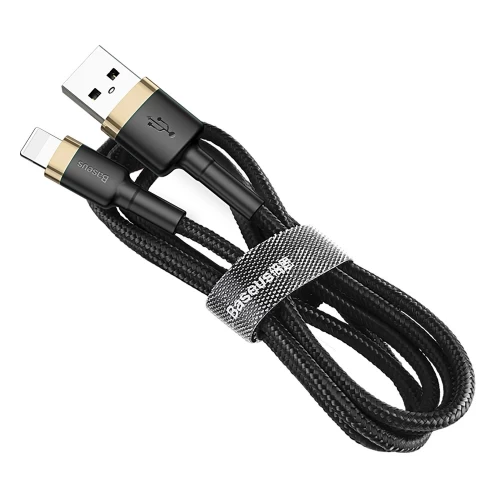 USB kaabel Baseus "Cafule" Must / Kuldne "Lightning" 100cm