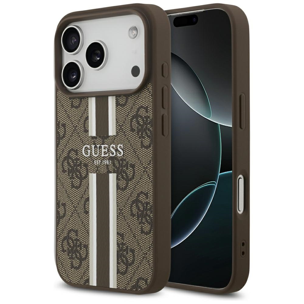 Guess 4G Printed Stripes MagSafe ümbris jaoks iPhone 17 Pro - brown