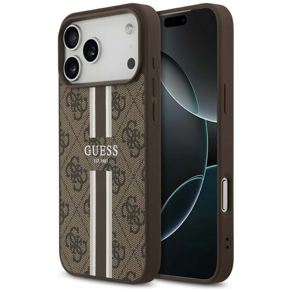 Guess 4G Printed Stripes MagSafe ümbris jaoks iPhone 17 Pro Max - brown