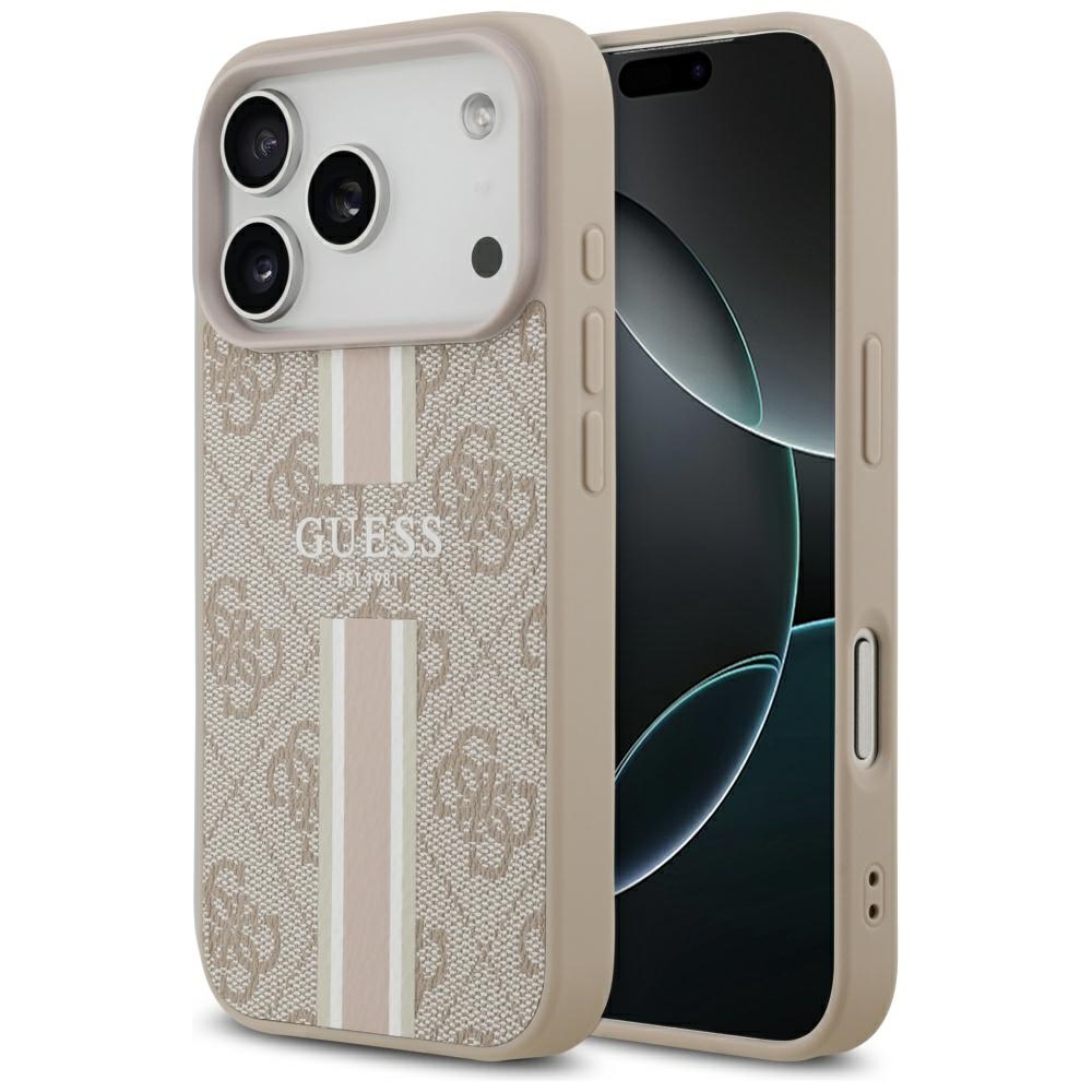 Guess 4G Printed Stripes MagSafe Ümbris jaoks iPhone 17 Pro - Roosa