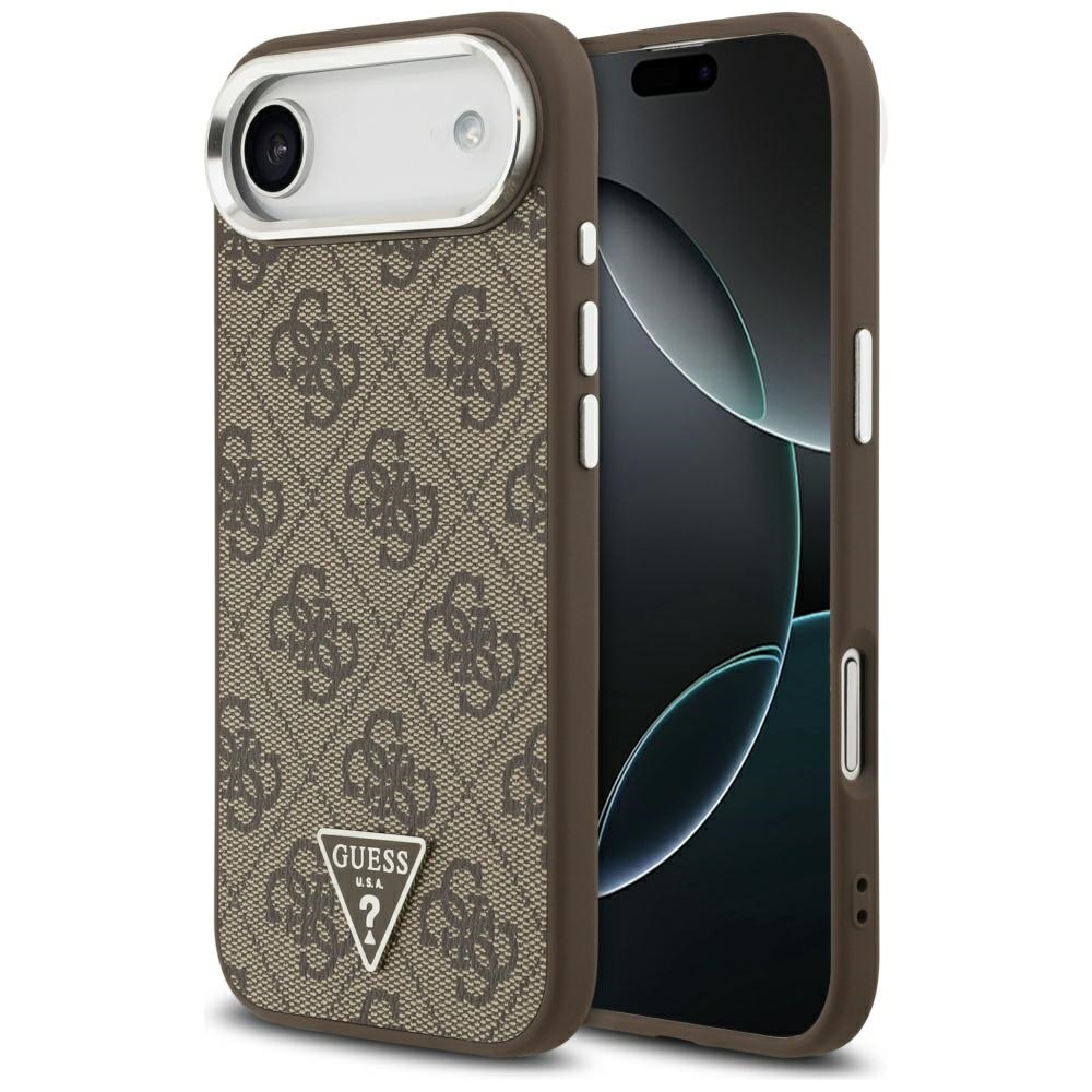 GUESS ümbris jaoks IPHONE 17 Air compatible with MagSafe GUHMP17MP4TSRCMW (4G PU W/ Triangle Logo) hõbedane brown