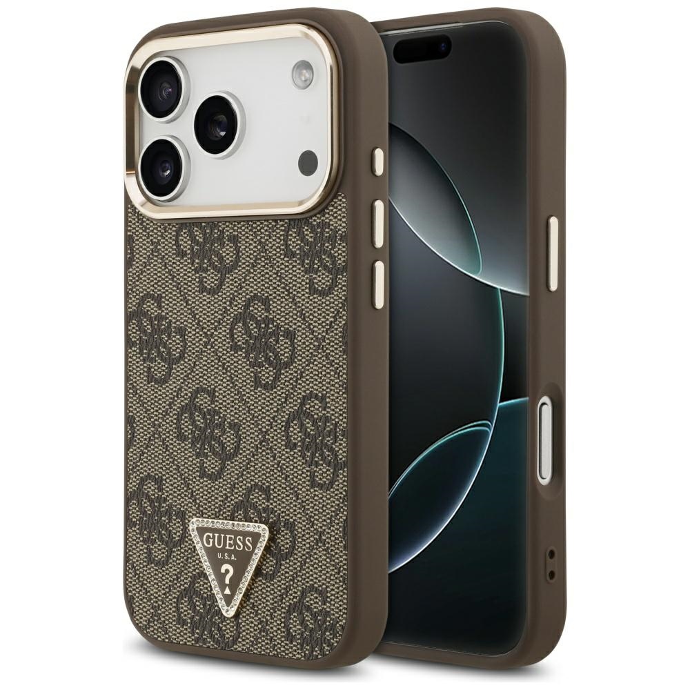 GUESS ümbris jaoks IPHONE 17 Pro compatible with MagSafe GUHMP17LP4GTDGMW (4G PU W/ Triangle Logo) kuldne brown