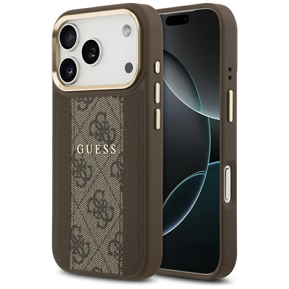 GUESS ümbris jaoks IPHONE 17 Pro compatible with MagSafe GUHMP17LPG4SEMCW (PU W/ 4G Stripe) brown