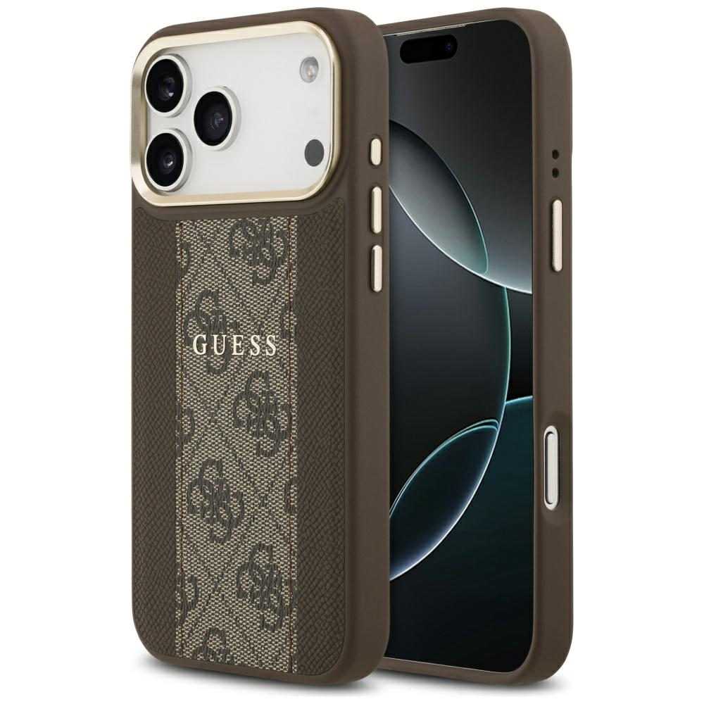 GUESS ümbris jaoks IPHONE 17 Pro Max compatible with MagSafe GUHMP17XPG4SEMCW (PU W/ 4G Stripe) brown
