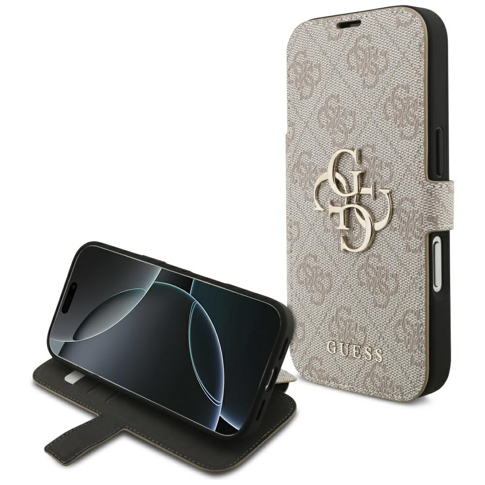 Guess Book 4G Metal Logo чехол для iPhone 17 Pro розовый