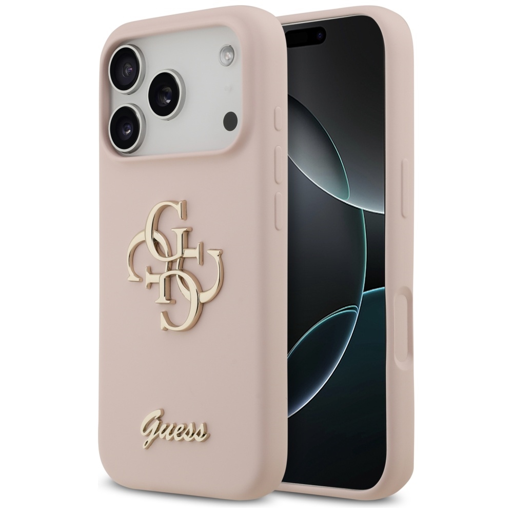 GUESS ümbris jaoks IPHONE 17 Pro GUHCP17LSC4GSMP (Silicone W/ Big 4G Script) roosa