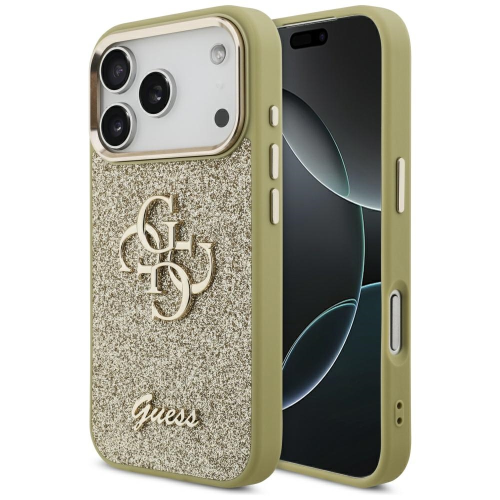 Guess Fixed Glitter Big 4G Metal Raamiga ümbris jaoks iPhone 17 Pro - kuldne
