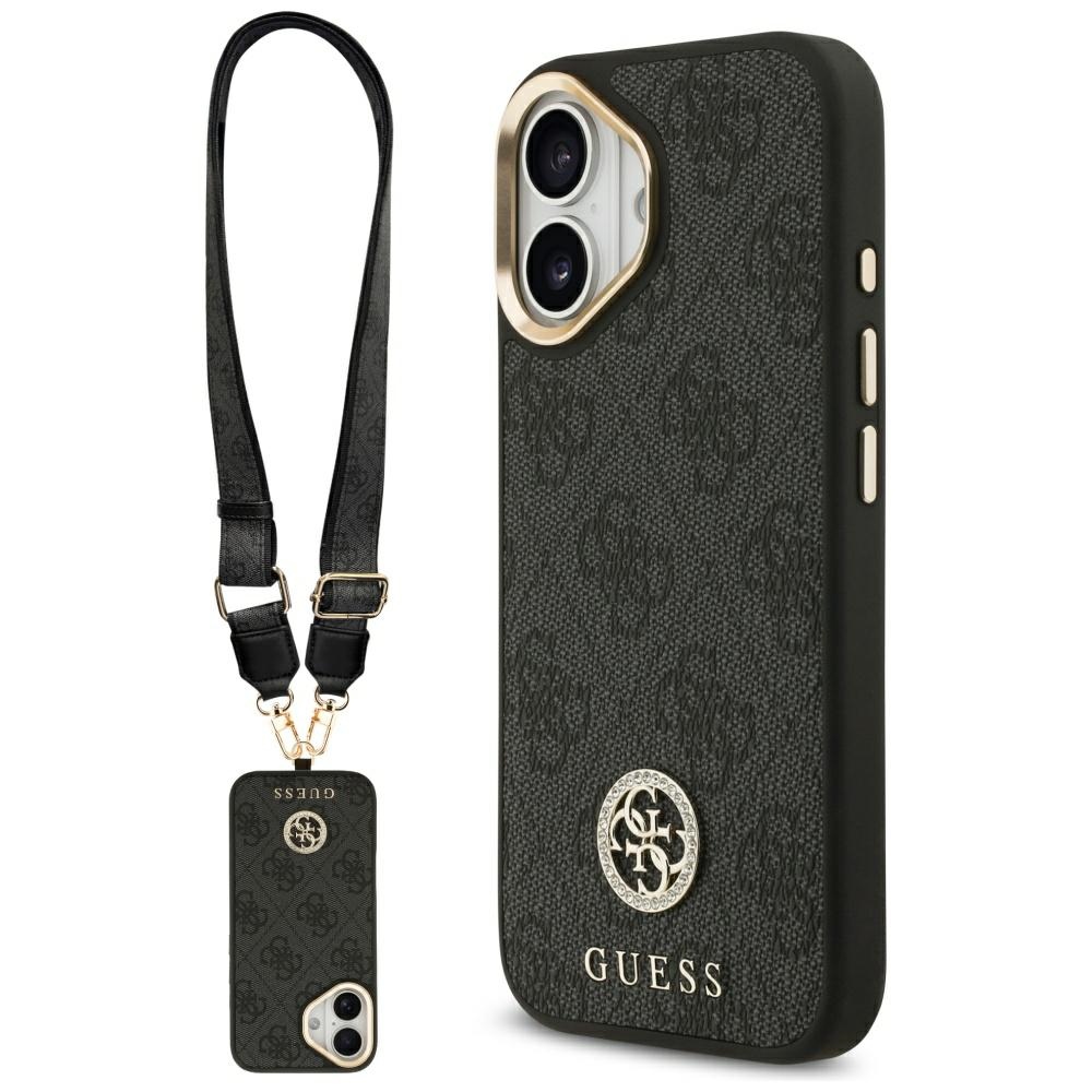 GUESS ümbris jaoks IPHONE 17 compatible with MagSafe GUHMP17SP4G4DCSK (PU W/ Strass Logo & Big Strap Metal Buttons) must