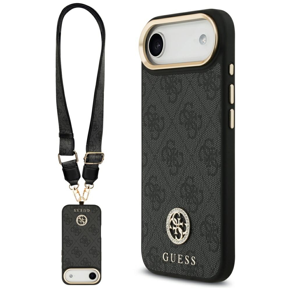 GUESS ümbris jaoks IPHONE 17 Air compatible with MagSafe GUHMP17MP4G4DCSK (PU W/ Strass Logo & Big Strap Metal Buttons) must