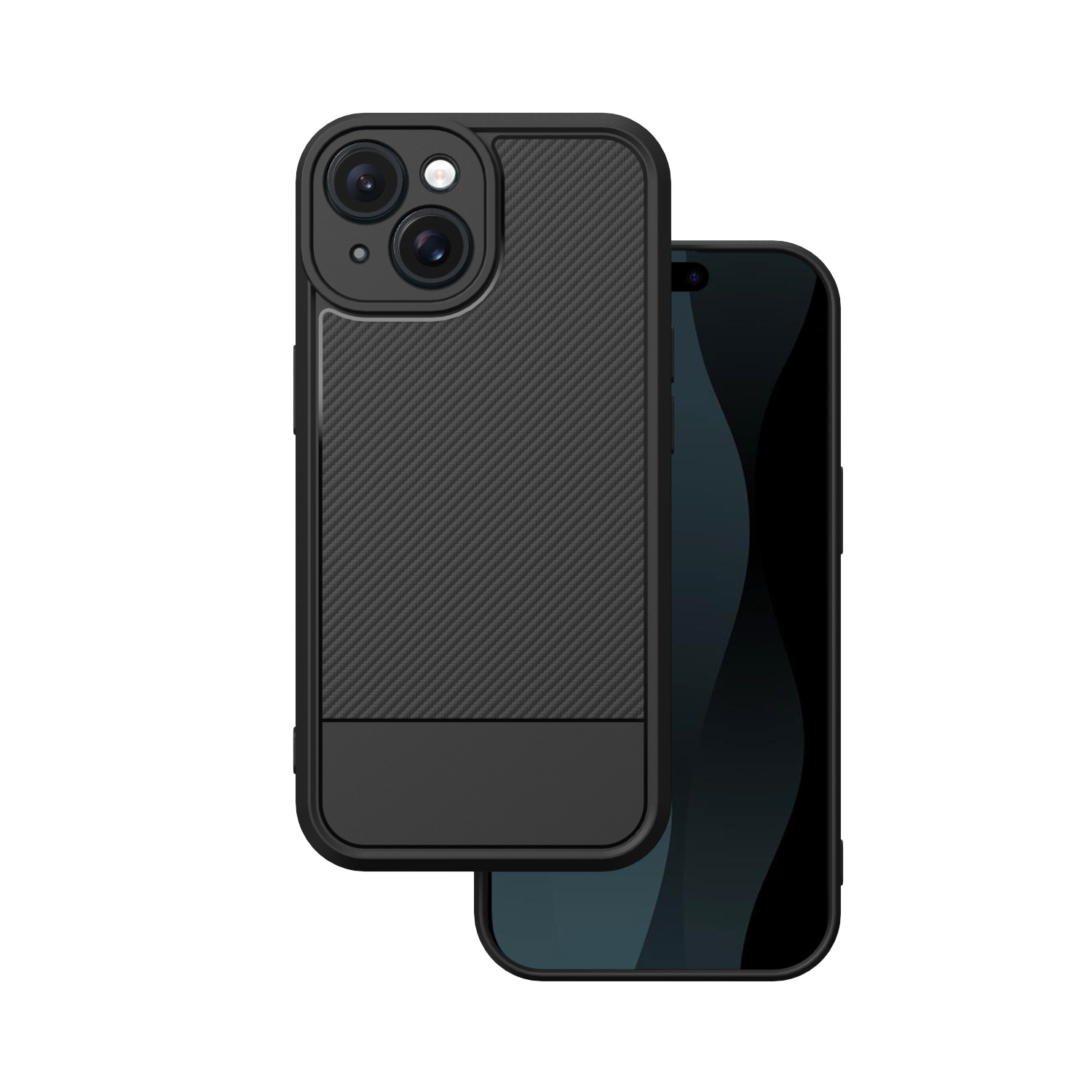 Simple Carbon ümbris jaoks iPhone 15 6,1" must